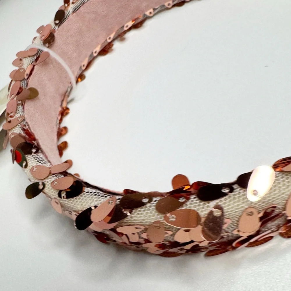 Piper K Rose Gold Sequin Headband NWT Glam Sparkle Bling Hair Accessory